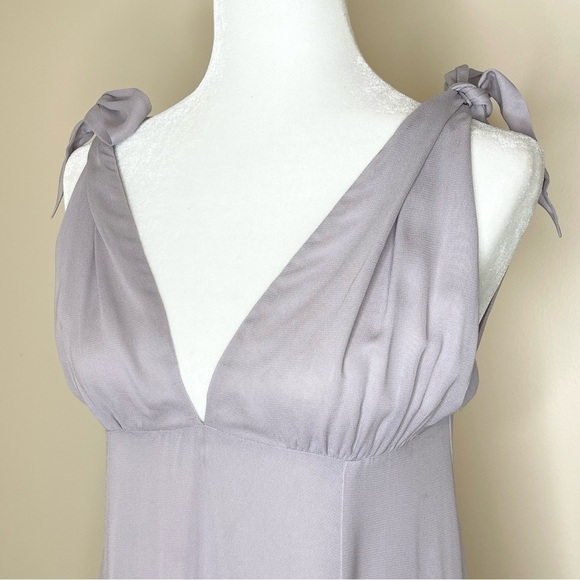 Reformation Lilac Sheer Shoulder Knot Midi Dress US 6 - Picture 4 of 8